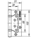 Петля универсальная без врезки Fuaro IN4500W SN (2BB 100*2.5) матовый никель (упаковка 2шт.) (32333) 