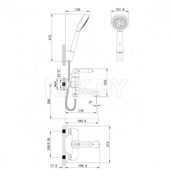 Смеситель для ванны IDDIS Oxford OXFSB02i02 (OXFSB02i02) 