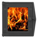 Дверка топочная ДТ-4С крашенная со стеклом 291х296х70мм (ВхШхГ) (ДТ-4С) 