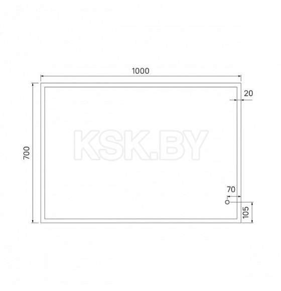 Зеркало 100 см, Brick, IDDIS, BRI1000i98 (BRI1000i98) 