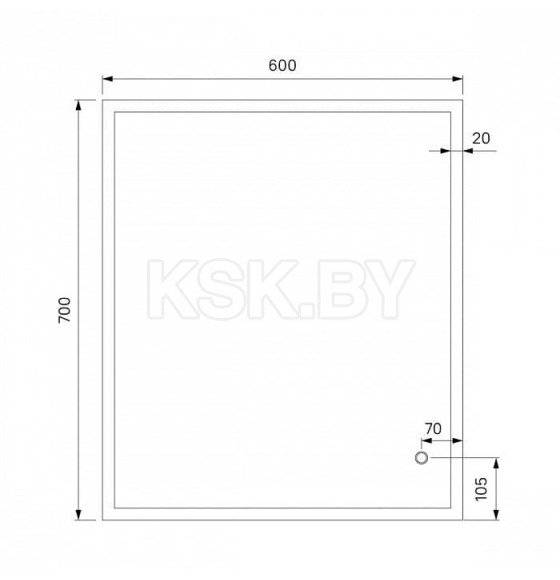 Зеркало 60 см, Brick, IDDIS, BRI6000i98 (BRI6000i98) 