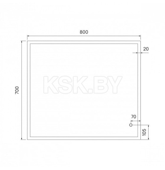 Зеркало 80 см, Brick, IDDIS, BRI8000i98 (BRI8000i98) 