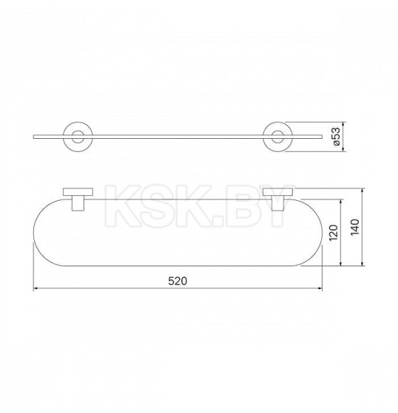 Полка для ванной комнаты стеклянная,цвет ,хром .IDDIS Sena арт. SENSSG0i44 (SENSSG0i44) 