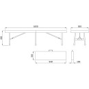 Скамья складная 183*30*43, белая (65930) 