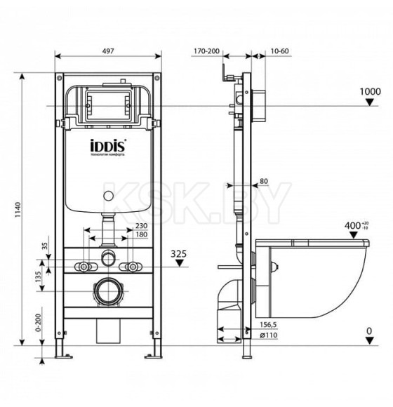 Инсталяция для подвесного унитаза IDDIS Profix PRO0000i32 (PRO0000i32) 