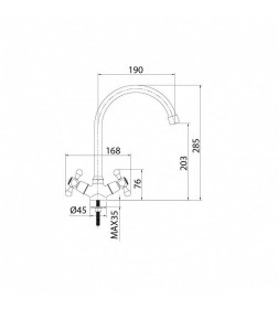 Смеситель для кухни, Duplex, Milardo, DUPSB0JM05