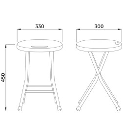Табурет складной 33*30*45, белый