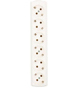 Колодка 6 места с з/к белая BR-1556-0 Borsan