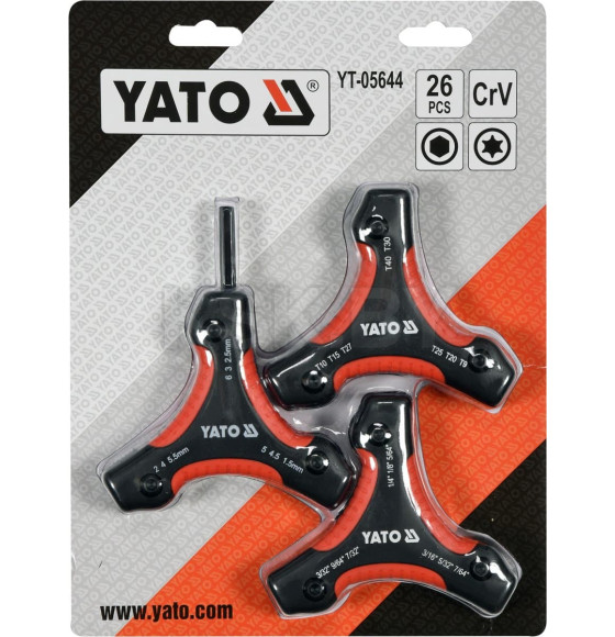 Набор ключей Hex и Torx 26шт, YATO (YT-05644) 