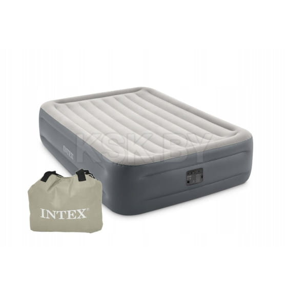 Матрас надувной Intex Essential Rest (152х203х46) Fiber-Tech, встроенный эл.насос+сумка+ремкомплект (64126ND) 