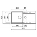 Мойка кухонная из гранита Elleci, Easy 425, Aluminium M79 (LMY42579) (LMY42579) 