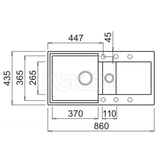 Мойка кухонная из гранита Elleci, Easy 425, Aluminium M79 (LMY42579) (LMY42579) 