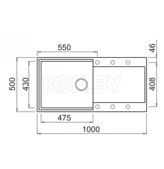 Мойка кухонная из гранита Elleci, Easy 480 G62 Bianco Antico (LGY48062) (LGY48062) 