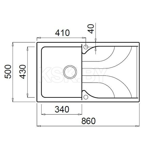 Мойка кухонная из гранита Elleci, Ego 400 G54 Nero Pietra (LGE40054) (LGE40054) 