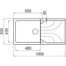 Мойка кухонная из гранита Elleci, Ego 480 G62 Bianco Antico (LGE48062) (LGE48062) 