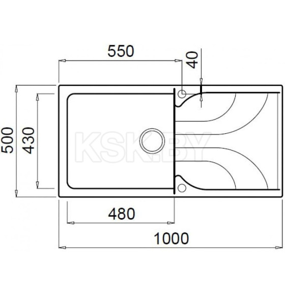 Мойка кухонная из гранита Elleci, Ego 480 M79 Aluminium (LME48079) (LME48079) 