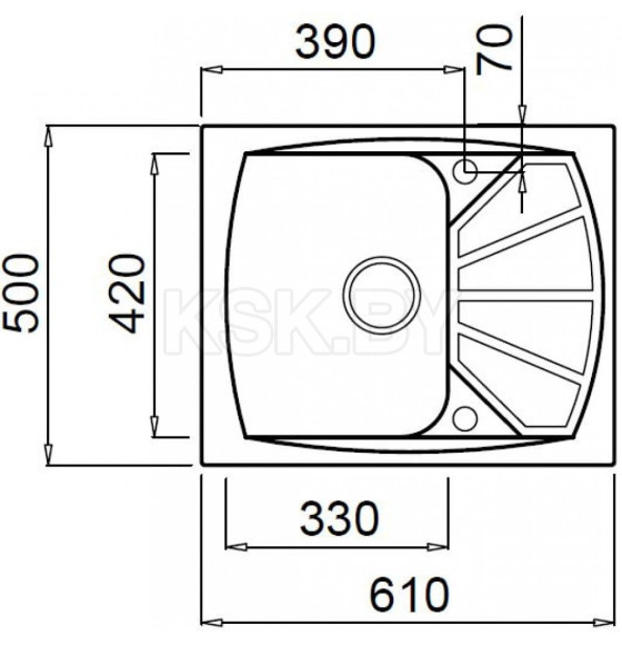 Мойка кухонная из гранита Elleci, Living 125, G68 Bianco Titano (LGL12568) (LGL12568) 