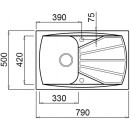 Мойка кухонная из гранита Elleci, Living 300, G68 Bianco Titano (LGL30068) (LGL30068) 