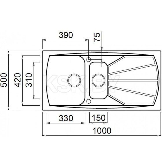 Мойка кухонная из гранита Elleci, Living 475, G62 Bianco Antico (LGL47562) (LGL47562) 