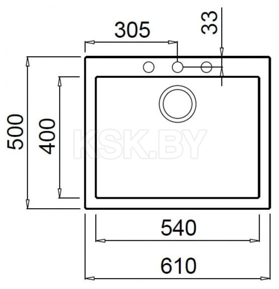 Мойка кухонная из гранита Elleci, Quadra 110, M73 Titanium (LMQ11073) (LMQ11073) 