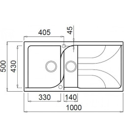 Мойка кухонная из гранита Elleci, Ego 475 G54 Nero Pietra (LGE47554)