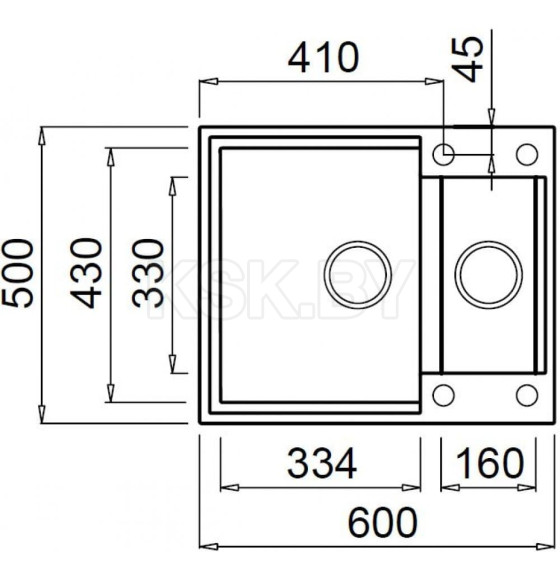 Мойка кухонная из гранита Elleci, Easy 150 Bianco Antico 62 (LGY15062) (LGY15062) 