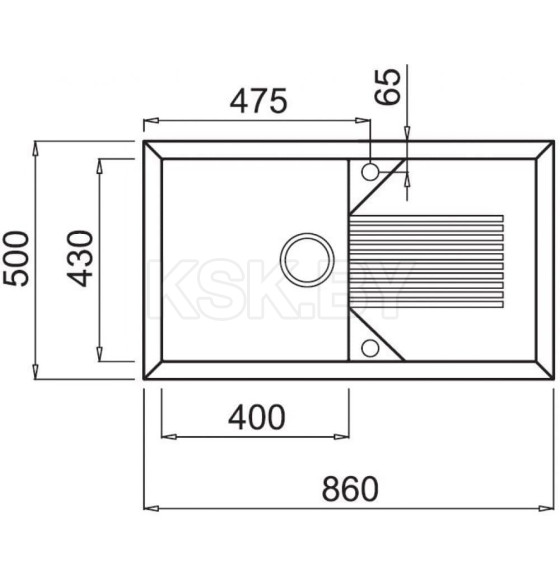 Мойка кухонная из гранита Elleci, Tekno 400, G52 Bianco (LGT40052) (LGT40052) 