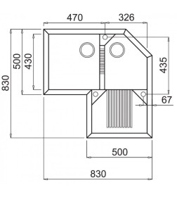 Мойка кухонная из гранита Elleci, Tekno Corner G68 Bianco Titano (LGTCOR68)