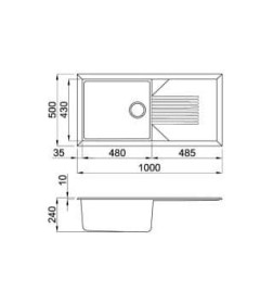 Мойка кухонная из гранита Elleci, Tekno 480, M79 Aluminium (LMT48079)