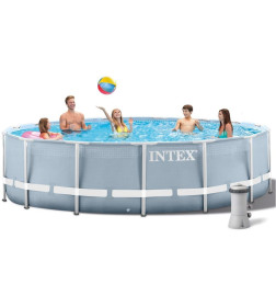 Бассейн каркасный Intex Prism Frame 457х122см (фильтр-насос 3785 л.ч, лестница, тент, подложка)