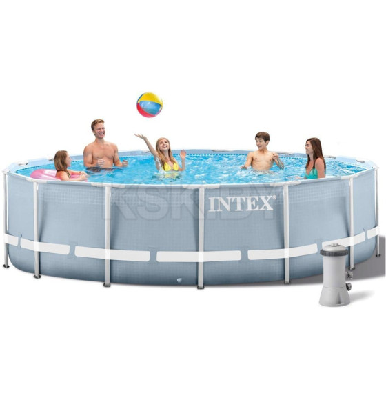 Бассейн каркасный Intex Prism Frame 457х122см (фильтр-насос 3785 л.ч, лестница, тент, подложка) (26726NP) 