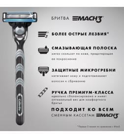 Станок Gillette MACH3 + 2 кассеты                           