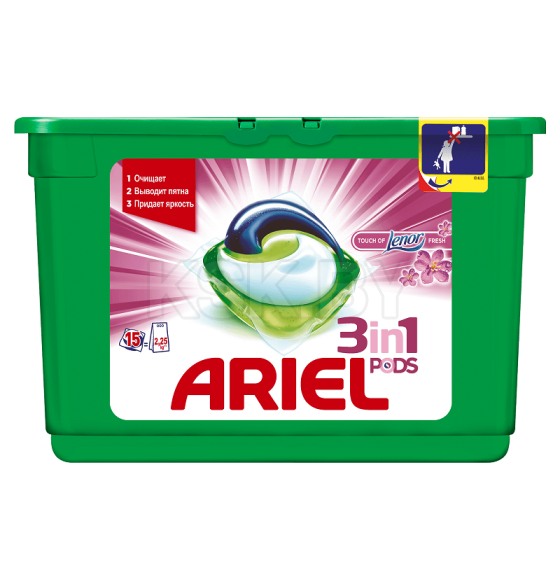 Капсулы для стирки Ariel Автомат Touch of lenorFresh, 15х27г (9860) 