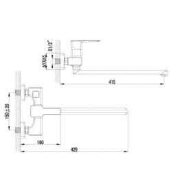 Смеситель для ванны Lemarc Базис LM3617C