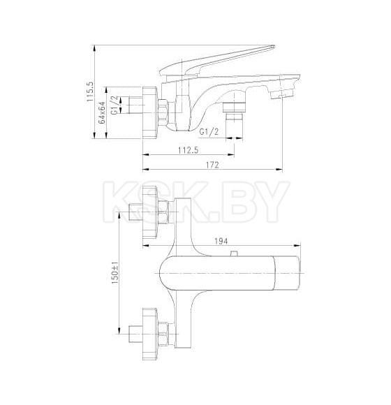 Cмеситель для ванны Lemark Аллегро (LM5914CW) 