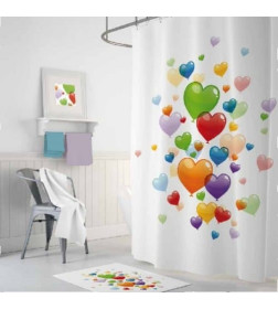 Штора для ванной без колец Tropikhome 180х200 HEART BALOONS