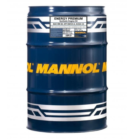 Моторное масло Mannol Energy Premium 5W-30 API SN/CF 60л. SP (MN7908-60) 