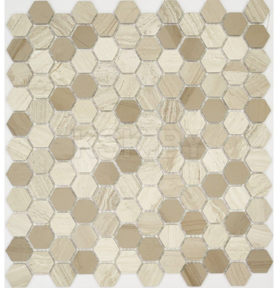 Мозаика Pietrine Hex Travertino, 295х280х6мм, арт.30126 (30126) 