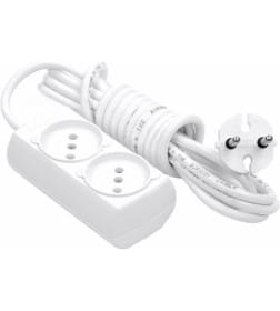 Удлинитель 2 розетки 3м без з/к белый BR-1542-3 Borsan