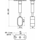 Держатель дистанционный регулируемый проходной,трубы овальной,хром (20456) 