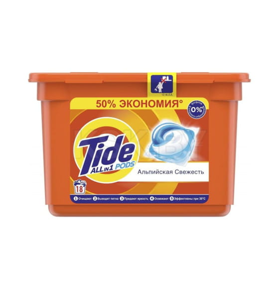 Капсулы для стирки Tide Альпийская свежесть, 18х22.8г (3547) 