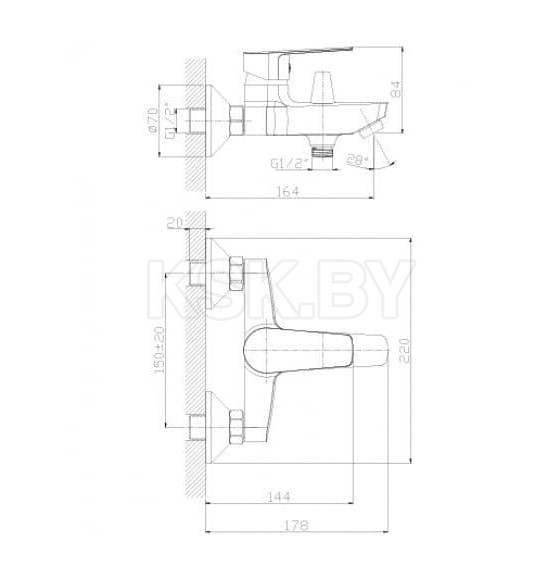 Смеситель для ванны Rossinka Silvermix S35-31 (S35-31) 