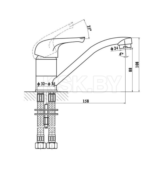 Смеситель для умывальника Gross Aqua Basic, 3210257C-G0109 (3210257C-G0109) 