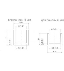 Профиль торцевой для скинали 4мм,матовый (0,6м)