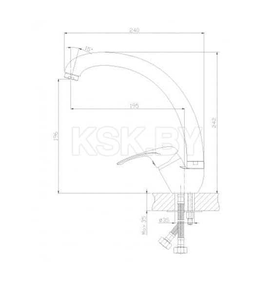 Смеситель для кухни Rossinka Silvermix A35-25 (A35-25) 