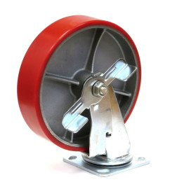 Поворотная колесная опора б/г с тормозом, полиуретан D200 SCpb 80