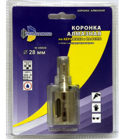 Коронка Trio-diamond по керамике и кафелю с центрирующим сверлом 28 mm