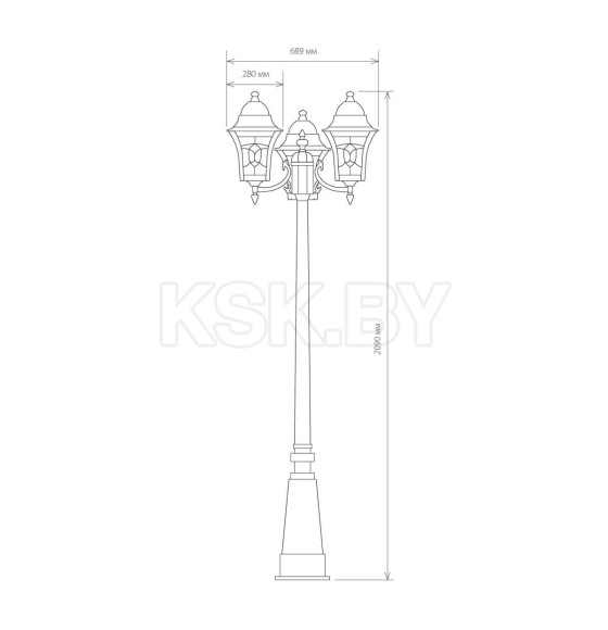 Светильник садово-парковый черное золото, Altair F/3 (a025024) 