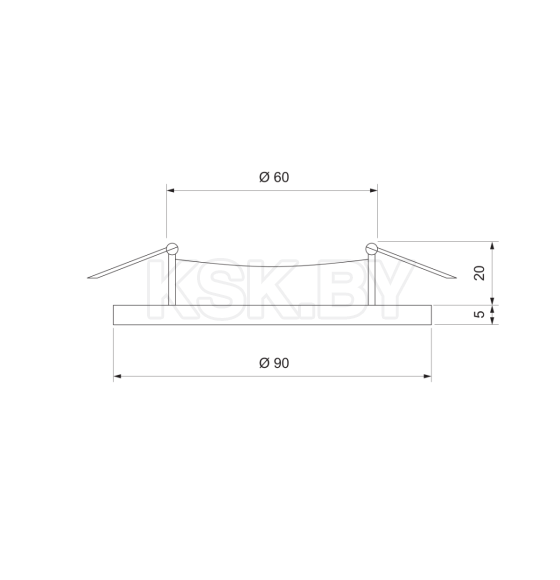 Встраеваемый светодиодный светильник 3W COB SL серебро, 9902 LED (a038458) 