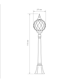 Светильник садово-парковый Sirius F черное золото